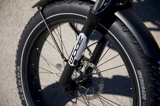 photograph of Zoom suspension fork on Denago Fat tire eBike