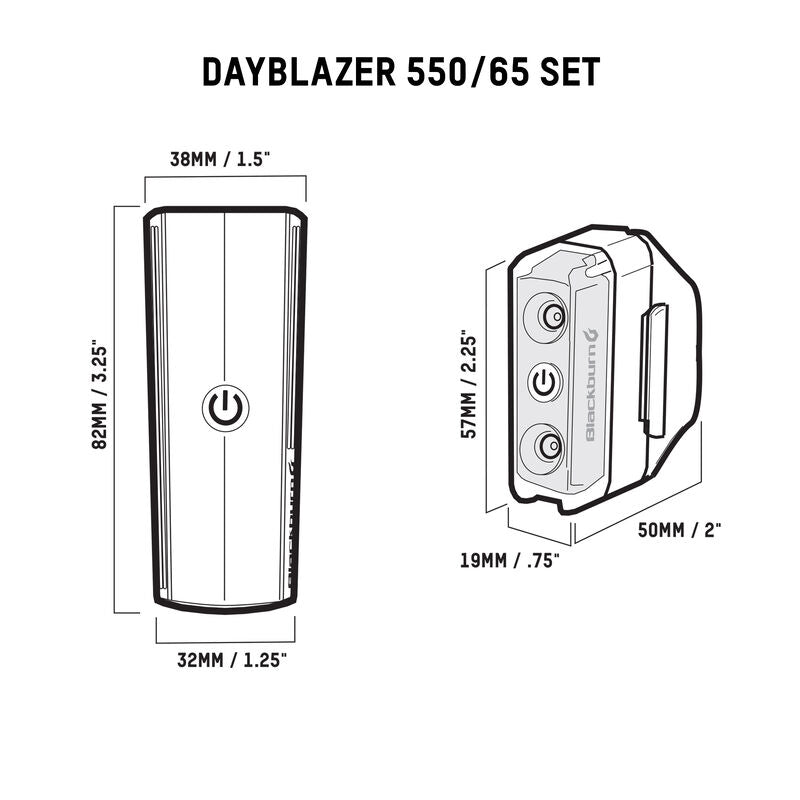 Blackburn Dayblazer 550 front and 65 rear light set